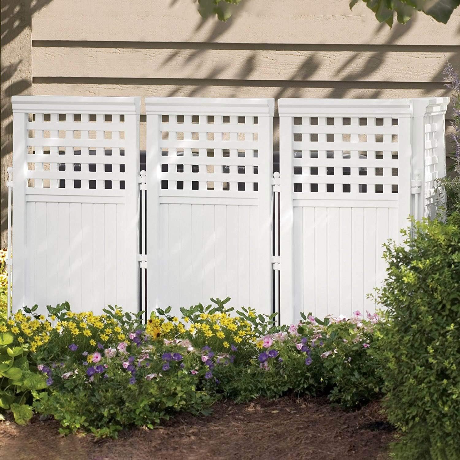 White 8 Panel Yard Screen Enclosure Fence T7686