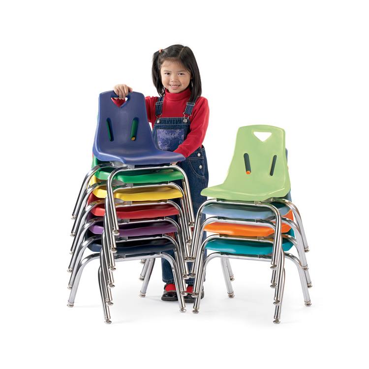 16x22 Stacking Chairs with Chrome-Plated Legs - Set of 6 H59713