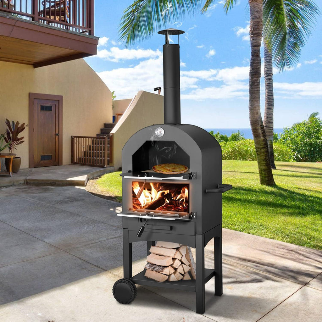 Outdoor Pizza Oven Wood Fire with Pizza Stone A163904